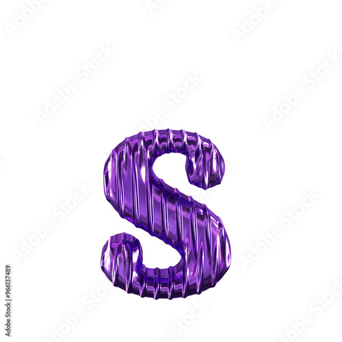 Fluted purple letter s