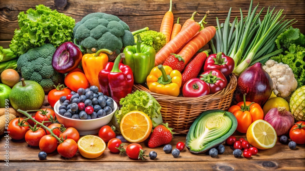 Healthy fruits and vegetables assortment for boosting the immune system , immune system, fruits, vegetables Healthy fruits and vegetables assortment for boosting the immune system , immune system, fruits, vegetables