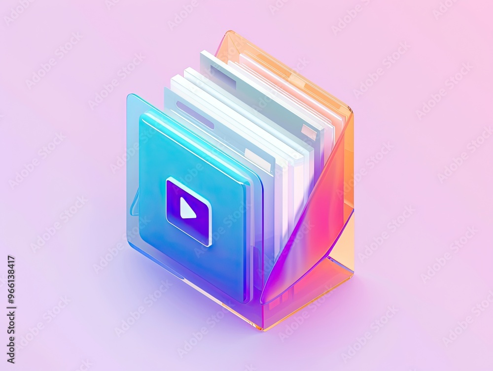 transparent opened file cabinet in the shades of blue, white, purple, and pink transparent opened file cabinet in the shades of blue, white, purple, and pink