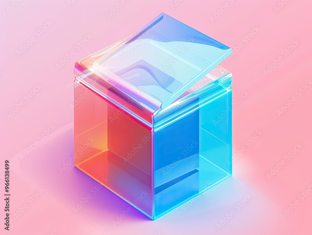 transparent opened file cabinet in the shades of blue, white, purple, and pink transparent opened file cabinet in the shades of blue, white, purple, and pink
