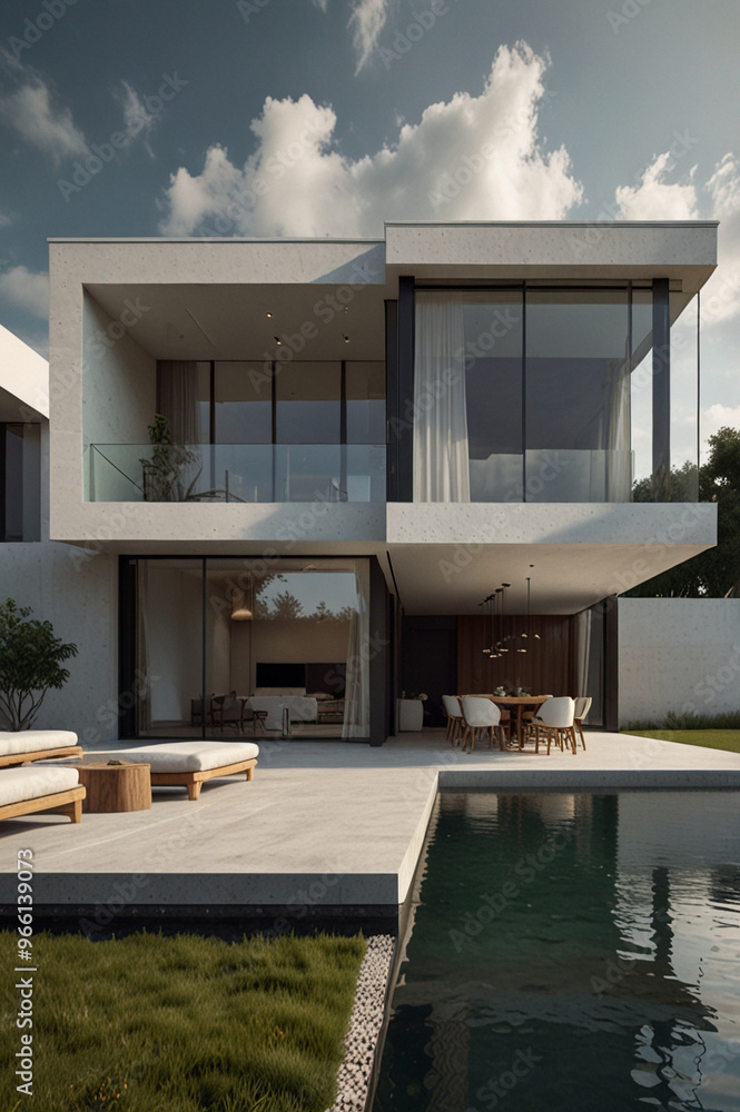 Modern house, exterior details Modern house, exterior details