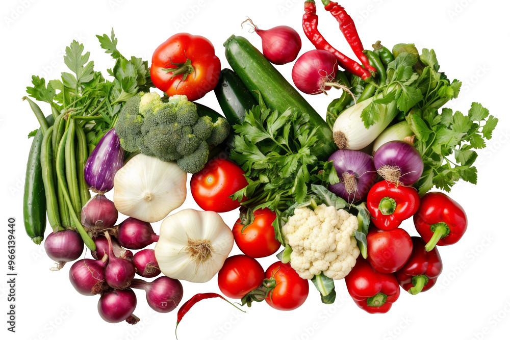 Top view Group of herb and vegetables including tomato, onion, pepper and other isolated on background, healthy eating food with green plant. Top view Group of herb and vegetables including tomato, onion, pepper and other isolated on background, healthy eating food with green plant.