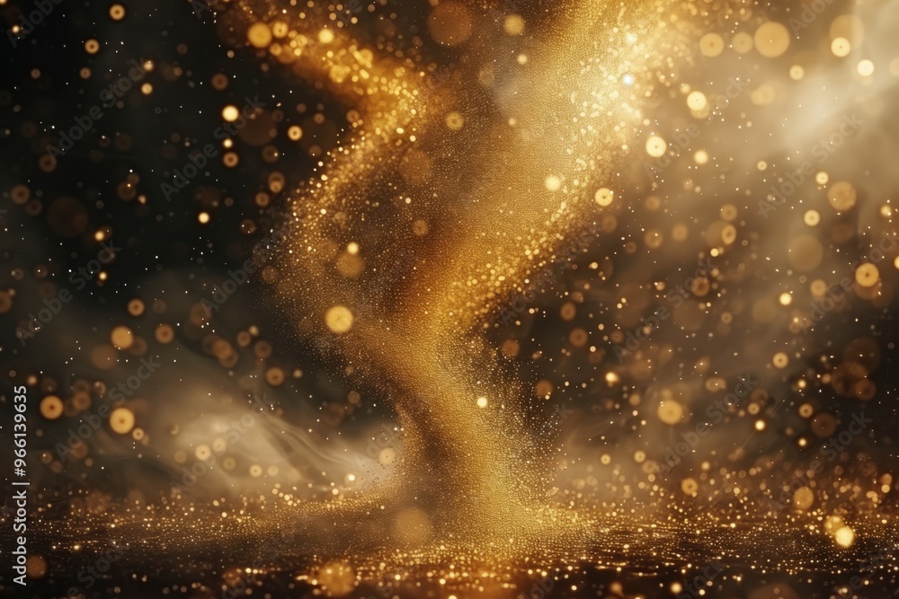 A gold swirl with many small gold specks A gold swirl with many small gold specks