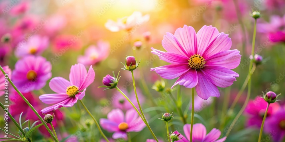 Vibrant pink cosmos flowers blooming in a garden during spring , pink, cosmos, flowers, vibrant, blooming, garden, spring, nature Vibrant pink cosmos flowers blooming in a garden during spring , pink, cosmos, flowers, vibrant, blooming, garden, spring, nature