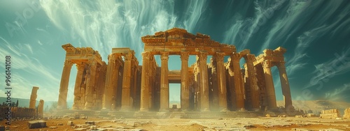 Baalbek Roman Ruins: The impressive ruins of a Roman temple complex. photo