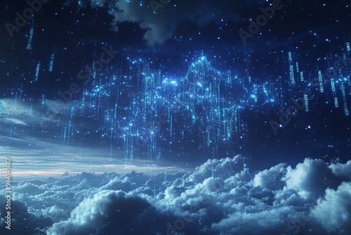 Wallpaper Mural sky with data hologram  Torontodigital.ca