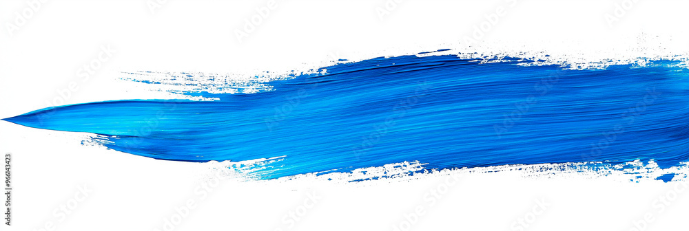 bright blue brush stroke of paint on white background bright blue brush stroke of paint on white background