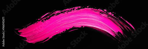 bright pink brush stroke paint on black background