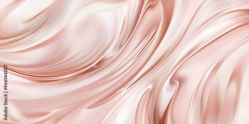 Obraz premium Background filled with graceful swirls of rose gold and blush, styled with a touch of luxury, pink and metallic rose, minimalist elegance, flowing curves