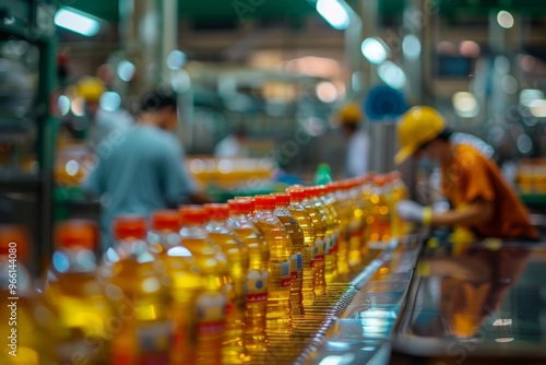 Wallpaper Mural China Drinks Plant, Drink Production with Working People on Blurred Background, Drinks Manufacturing Torontodigital.ca
