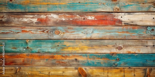 Wallpaper Mural Weathered and rustic painted wood background with vintage charm Torontodigital.ca