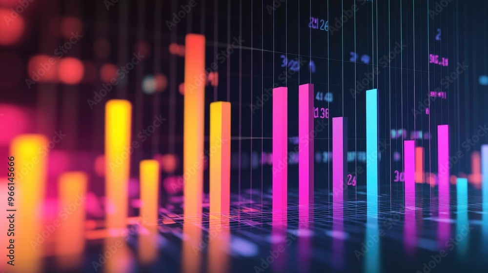 A bar chart with gradient-colored bars representing quarterly performance metrics, with a focus on visual impact and clear data segmentation for effective communication. A bar chart with gradient-colored bars representing quarterly performance metrics, with a focus on visual impact and clear data segmentation for effective communication.