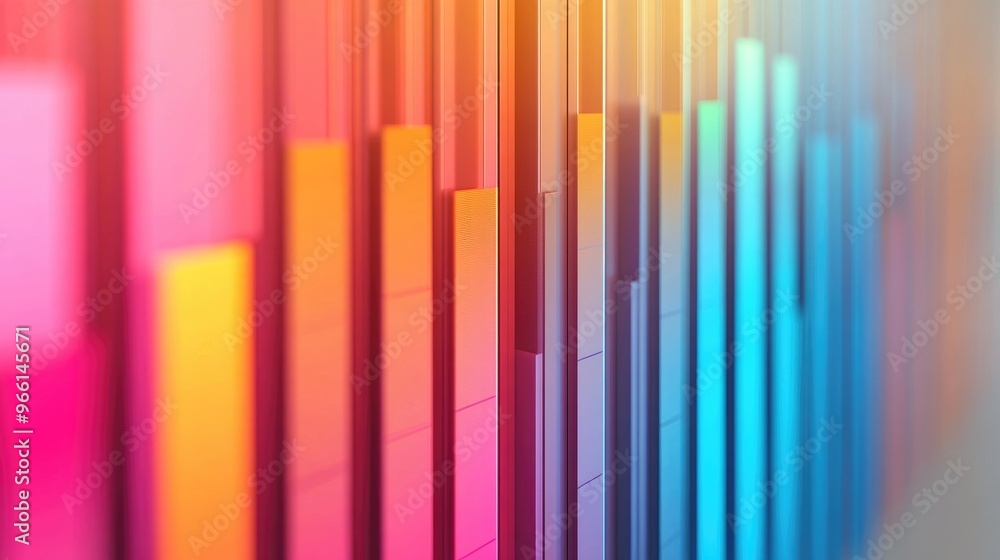 A bar chart with gradient-colored bars representing quarterly ...