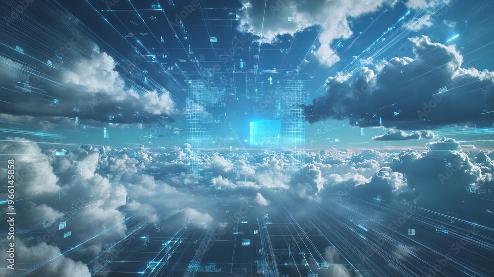 sky with data hologram sky with data hologram