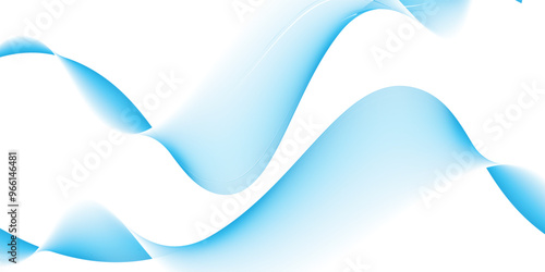 Abstract blue smooth waves on white background.Vector illustration.