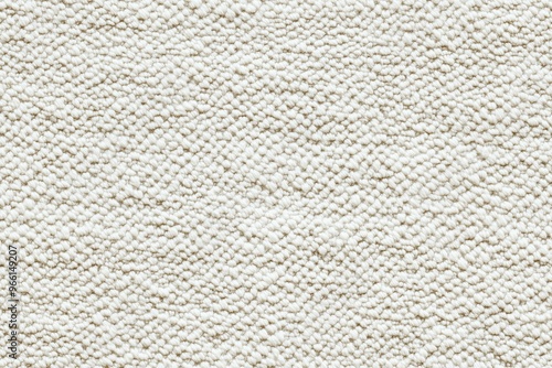 Textured white fabric cotton chenille surface, showcasing a soft and woven appearance. The fabric has a subtle pattern, ideal for backgrounds or textile design. photo