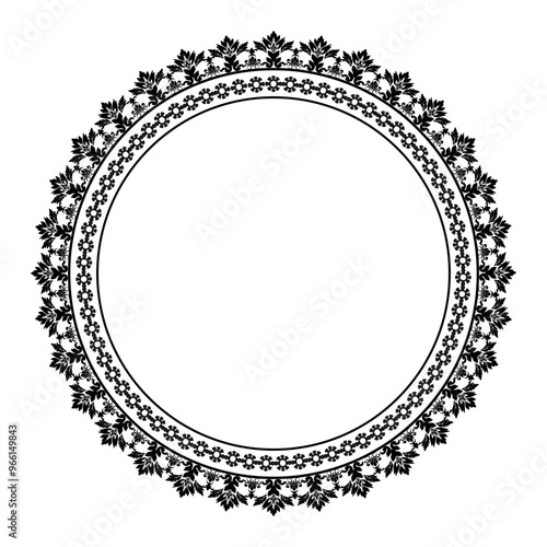Damask Round Wreath circular round ornament floral Abstract pattern, Classic Victorian traditional style, illustration Vintage Design, Floral frames, Mandala, Antique, Moroccan frame