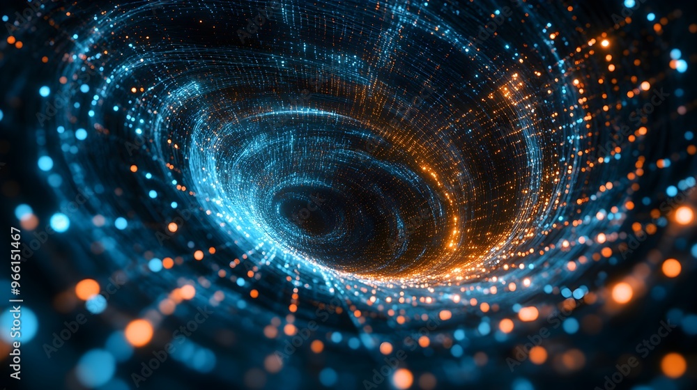 Abstract Blue and Orange Vortex of Lights Abstract Blue and Orange Vortex of Lights