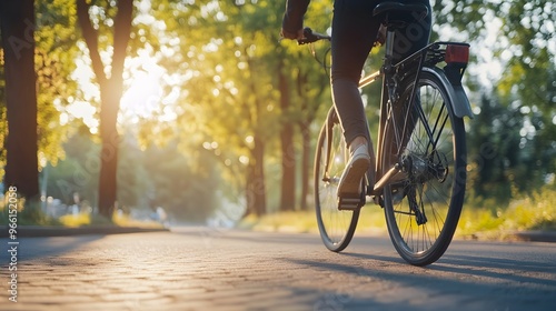 Bicycle Ride in Sunny Forest