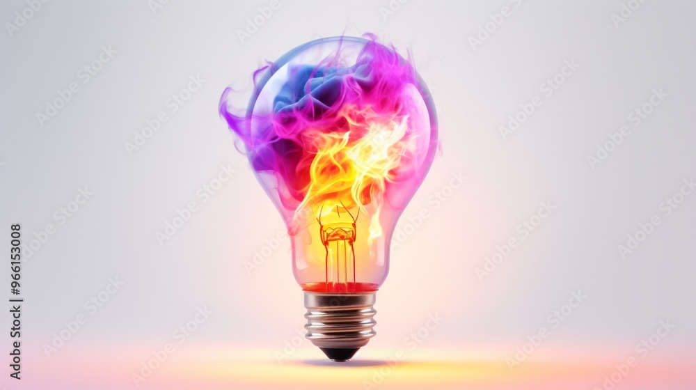 Old classic lamp with bright rainbow colors inside. Neural network ai generated art Old classic lamp with bright rainbow colors inside. Neural network ai generated art