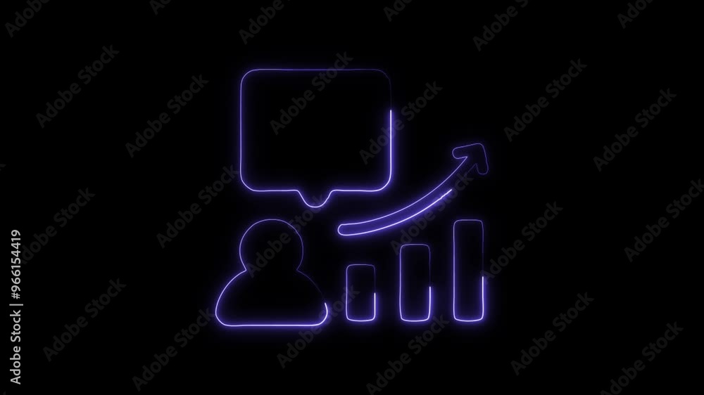 Glowing neon line Strategic Consulting animated icon isolated on black background. HD Video motion graphic animation Glowing neon line Strategic Consulting animated icon isolated on black background. HD Video motion graphic animation