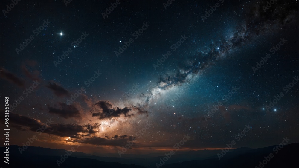 Fototapeta premium Cosmos, Universe, Stars, Earth, Planets, Constellations, Milky Way, Solar System