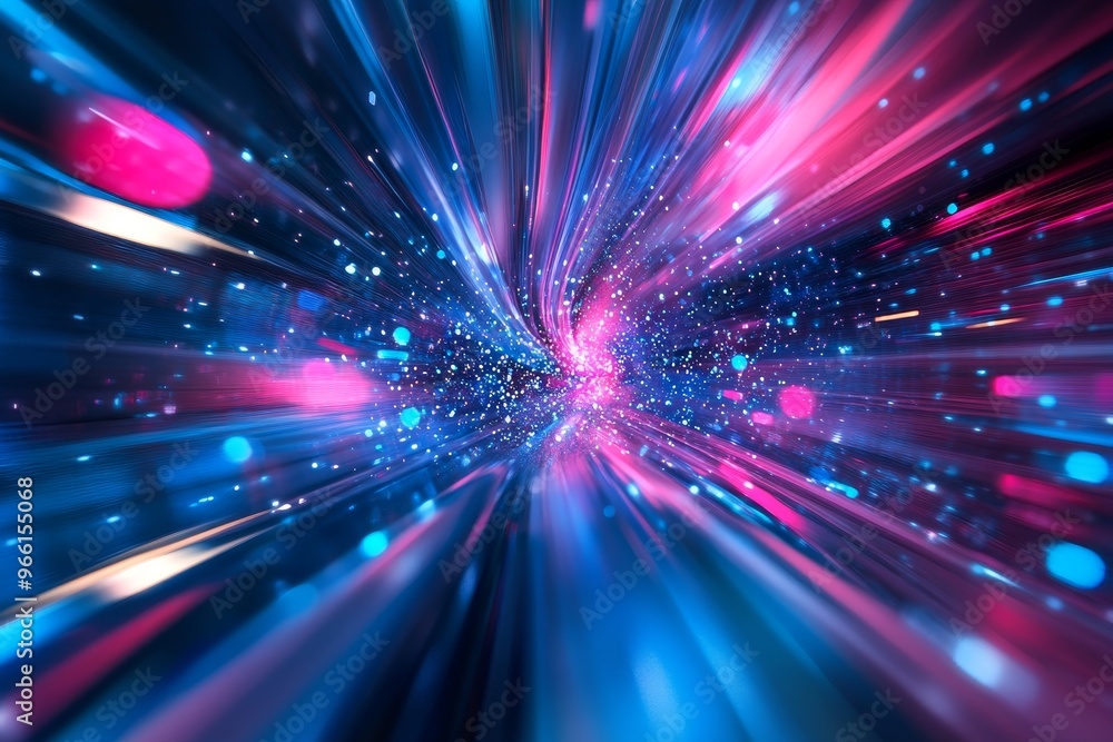 Abstract colorful neon lights blurred in a speed effect. Abstract colorful neon lights blurred in a speed effect.