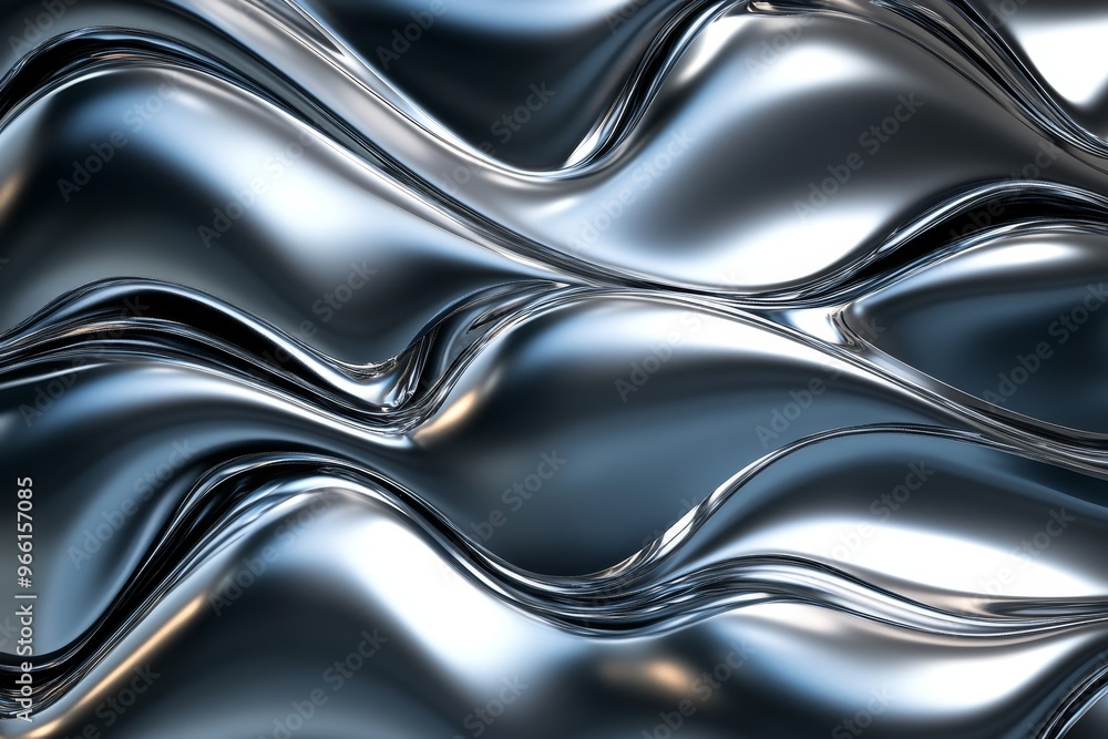 Abstract metallic background with wavy lines and a glossy texture. Abstract metallic background with wavy lines and a glossy texture.