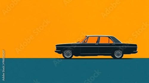 Clay style on-demand passenger taxi with exaggerated wheels and smooth surfaces isolated on a clean backdrop Large space for text in center Stock Photo with copy space photo