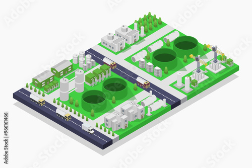 Biogas power plant isometric