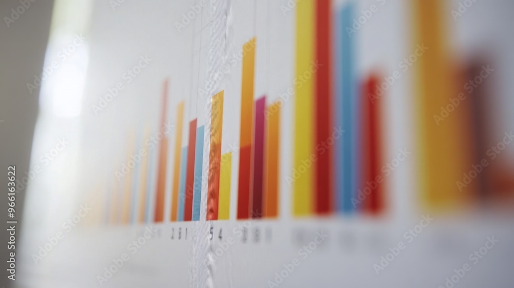 A close-up of a vertical bar chart with varying heights of bars, highlighting trends and comparisons between different data sets with a clean, white background A close-up of a vertical bar chart with varying heights of bars, highlighting trends and comparisons between different data sets with a clean, white background