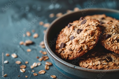Wallpaper Mural A bowl of cookies with a pile of oatmeal on the table Torontodigital.ca