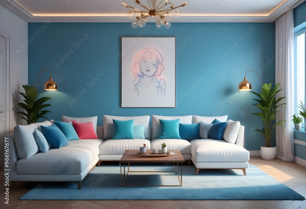 Photo modern style interior room 3d illustration Interior,Kitchen,Washrooms frame living room with colorful white sofa,led with blank frame Photo modern style interior room 3d illustration Interior,Kitchen,Washrooms frame living room with colorful white sofa,led with blank frame