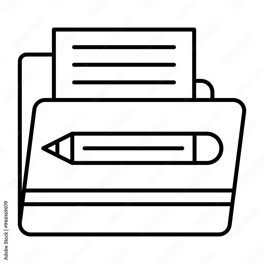 Folder Edit Vector Line Icon Design Folder Edit Vector Line Icon Design