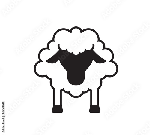 Sheep lamb silhouette logo icon vector symbol