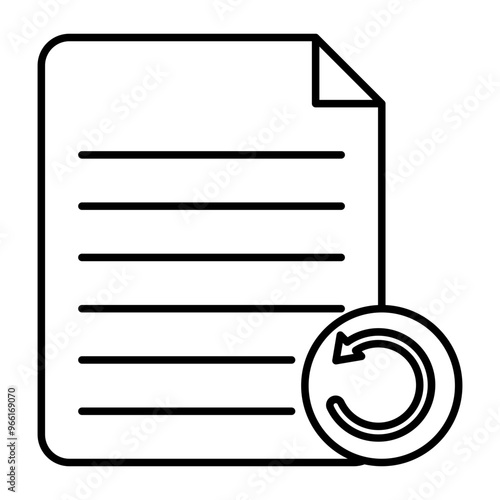 File Backup Vector Line Icon Design