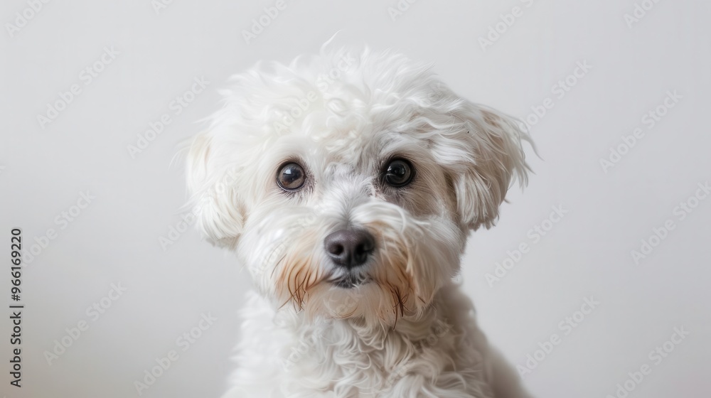 playful portrait of a fluffy white dog with expressive eyes sitting attentively against a pure white background showcasing its adorable features playful portrait of a fluffy white dog with expressive eyes sitting attentively against a pure white background showcasing its adorable features