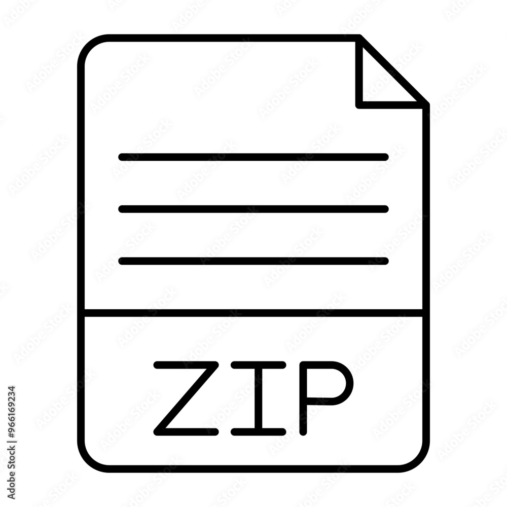 Compressed File Vector Line Icon Design Compressed File Vector Line Icon Design