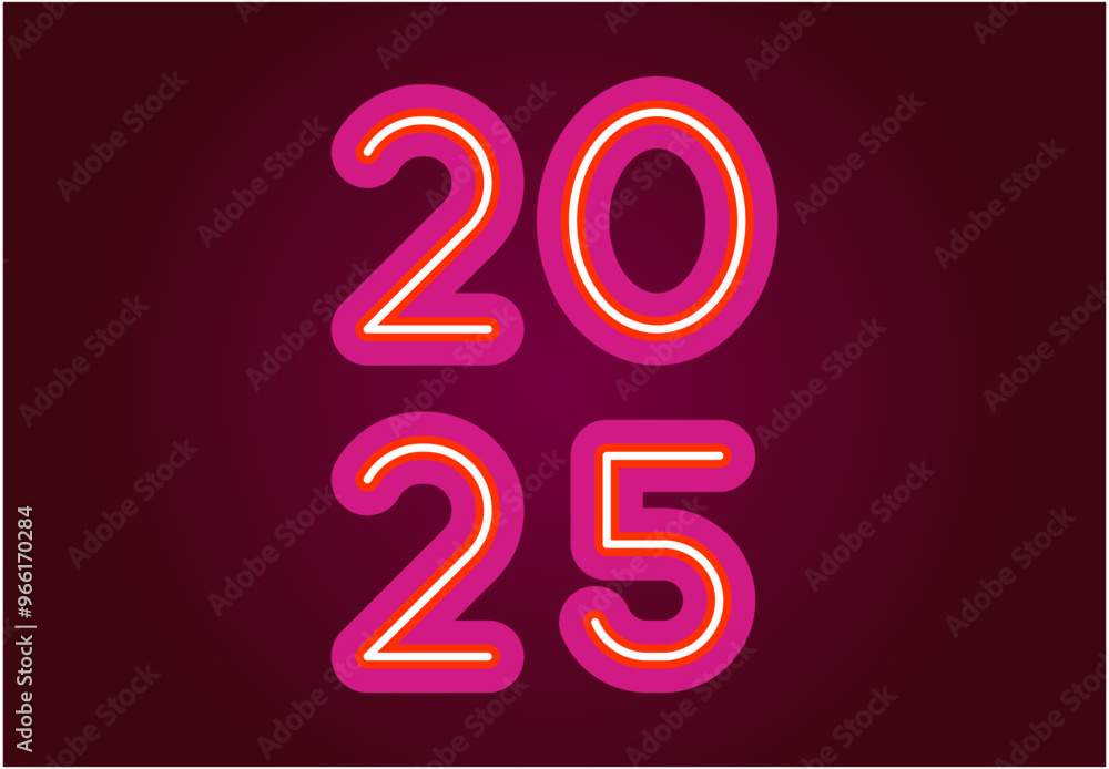 2025 Happy New Year Neon Pink Design Abstract Logo Symbol Vector Illustration 2025 Happy New Year Neon Pink Design Abstract Logo Symbol Vector Illustration