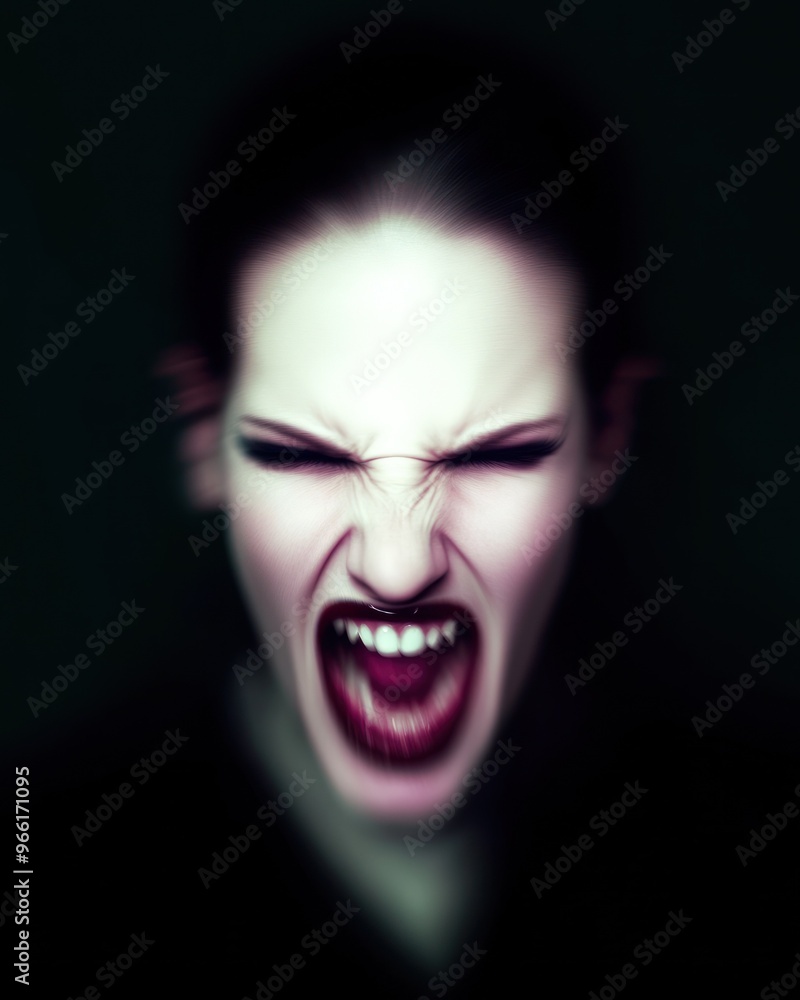 Portrait of a person screaming with distorted effect. Portrait of a person screaming with distorted effect.
