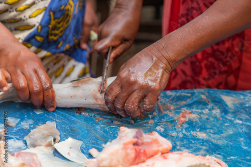 Fresh fish food at the local market, Toamasina, Madagascar