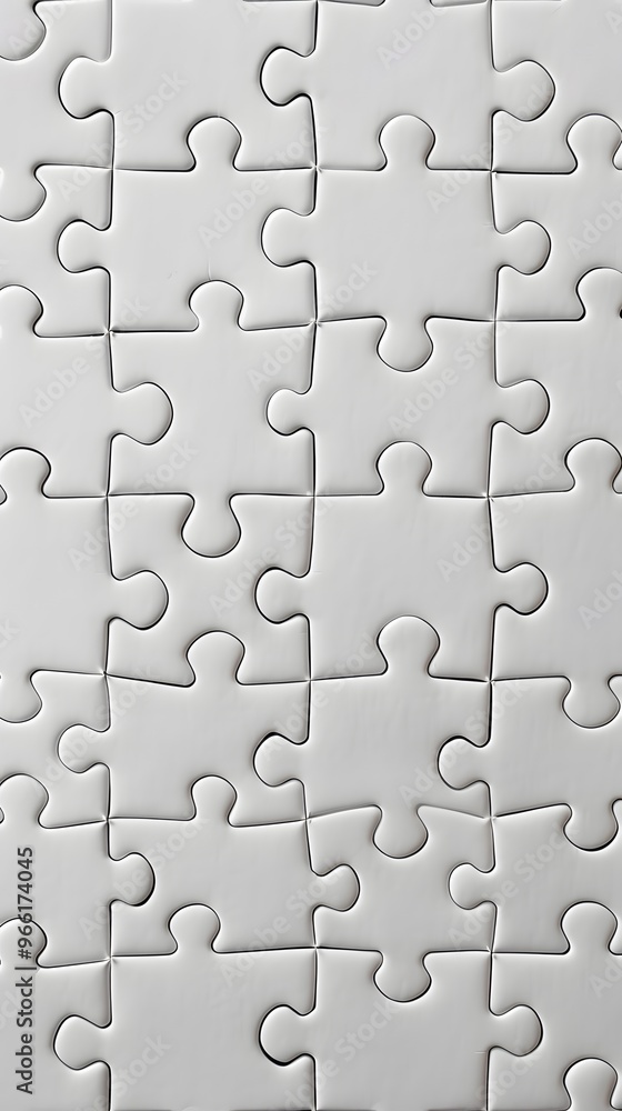 White Jigsaw Puzzle with Interlocking Pieces White Jigsaw Puzzle with Interlocking Pieces