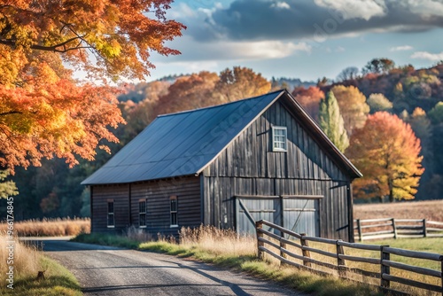 Rustic Barn in Autumnal Countryside