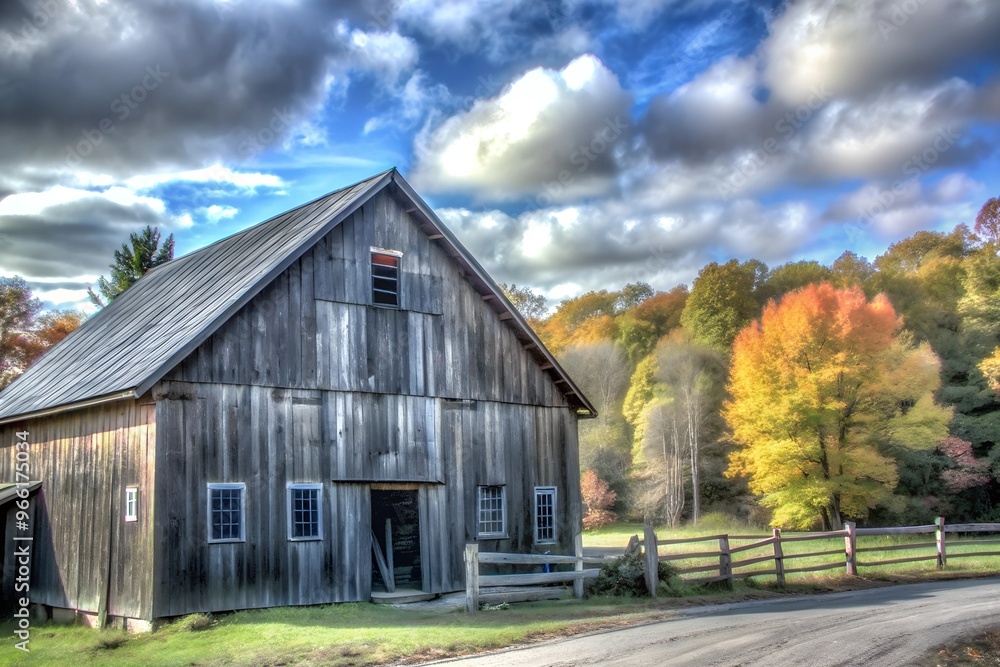 Rustic Barn in Autumnal Countryside Rustic Barn in Autumnal Countryside
