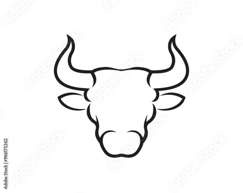 Creative Bull Head Logo Design Vector Symbol Icon