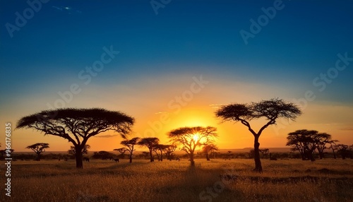 sunset in the serengeti