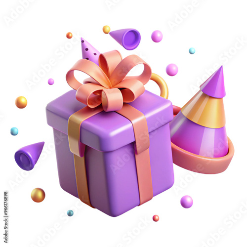 3d Gift box transparent background