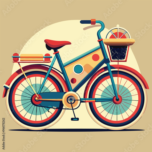 bicycle art illustation vector file.eps