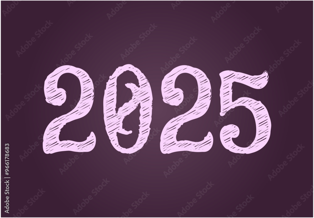 Happy New Year 2025 Design Scribble Typography Purple Abstract Logo Symbol Vector Illustration Happy New Year 2025 Design Scribble Typography Purple Abstract Logo Symbol Vector Illustration