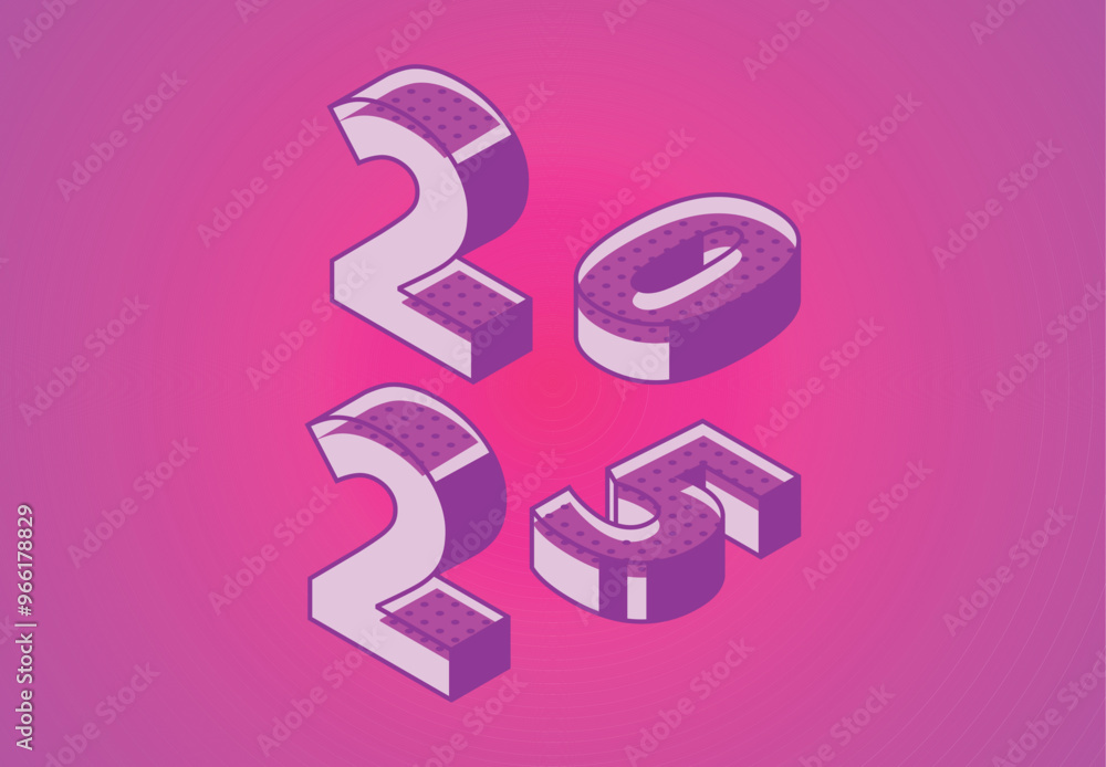 2025 Happy New Year Design 3D Typography Purple Abstract Logo Symbol Vector Illustration 2025 Happy New Year Design 3D Typography Purple Abstract Logo Symbol Vector Illustration